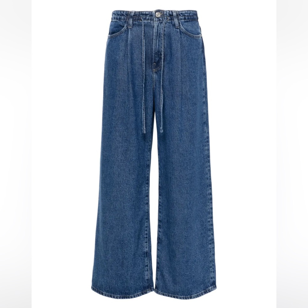 Frame Super Drape Drawstring High-rise wide-leg jeans